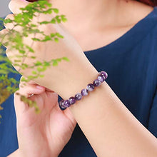Load image into Gallery viewer, Purification Bracelet - Handmade Natural Semi-Precious Amethyst Bracelet - Stone Beaded Stretch Bracelet 8mm - Gemstone Round Beads Natural Stone Yoga Bracelet -