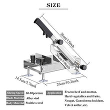 Load image into Gallery viewer, BAOSHISHAN Manual Frozen Meat Slicer Stainless Steel Herb Cutter for Thin Slicing Nougat Bacon Beef Spam Hot Pot Shabu Home Use GZM-3120