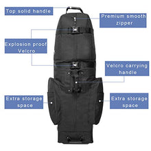 Load image into Gallery viewer, Himal Golf Travel Bag - Heavy Duty 600D Polyester Oxford Wear-Resistant, Excellent Zipper Universal Size with Wheels, Soft-Sided Golf Club Travel Cover to Protect Clubs