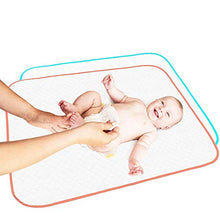 Load image into Gallery viewer, Portable Changing Pad Large Size 25.5”x31.5” Pack of 2 - Vinyl Waterproof Reusable Baby Changing Mats for Girls Boys - Reinforced Seams & Free Storage Bag - Change Diaper Mat - Extended Warranty 2 y