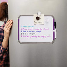 Load image into Gallery viewer, Deli Small Magnetic Dry Erase Board, 8.5 x 11 Inches, Whiteboard with Markers & Magnets for to Do List, Refrigerator, Locker, Office Door, Wall, Purple Frame