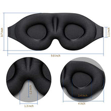 Load image into Gallery viewer, MZOO Sleep Eye Mask for Men Women, 3D Contoured Cup Sleeping Mask & Blindfold, Concave Molded Night Sleep Mask, Block Out Light, Soft Comfort Eye Shade Cover for Travel Yoga Nap, Black