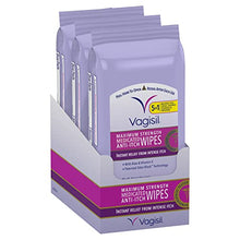 Load image into Gallery viewer, Vagisil Anti-Itch Medicated Feminine Vaginal Wipes, Maximum Strength, Instant Relief, Pack of 3 - 60 Wipes Total (Packaging may vary)