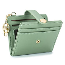 Load image into Gallery viewer, POIUGOYA Slim Wallet for Women, Leather Bifold RFID Blocking Credit Card Holder with Keychain, Zipper Coin Pocket & ID Window