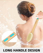 Load image into Gallery viewer, Metene Shower Brush with Soft and Stiff Bristles, Bath Dual-Sided Long Handle Back Scrubber Body Exfoliator for Wet or Dry Brushing