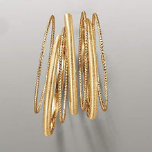 Load image into Gallery viewer, Ross-Simons Italian 18kt Gold Over Sterling Silver Jewelry Set: 7 Bangle Bracelets. 8.5 inches