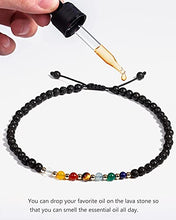 Load image into Gallery viewer, Jewever 7 Chakra Ankle Bracelets for Women Beach Foot Healing Crystals Lava Rock Essential Oils Diffuser Worry Stone Energy Balancing Meditation Yoga gifts
