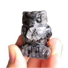 Load image into Gallery viewer, Gemgogo 2 Pcs Natural Black Labradorite Crystals and Healing Stones, Pocket Carved Owl Figurines Collectibles 1.5 Inches Room Decor Gemstone