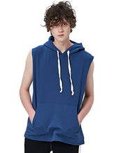 Load image into Gallery viewer, Zengjo Sleeveless Hoodie Men(XL,Blue)