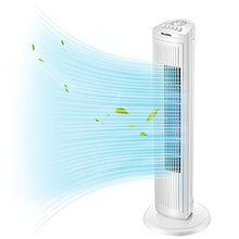 Load image into Gallery viewer, PELONIS 30 Inch Oscillating Tower Fan with 3 Speed Settings and Auto-off Timer, Standing Fan PFT28A2BWW, White