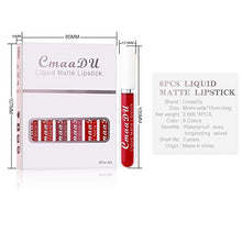 Load image into Gallery viewer, CmaaDu 6Pcs Lipstick Matte Liquid Lipstick Lipgloss Set for Women labiales mate 24 horas originales matte larga duracion 24,Deep Red Original 24 Hour Matte Lipstick Lip Stain Long Lasting Waterproof
