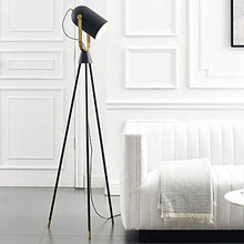 Load image into Gallery viewer, Arpenter Industrial Floor lamp for Living Room Bedrooms, Rustic Tripod Spotlight Standing Lamp, 61 Inches High with Adjustable Head Shade,8W LED Bulb Included(Black, Floor lamp)