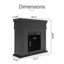Load image into Gallery viewer, KUPPET 44 Inches Electric Fireplace - Space Fireplace Heater, Log Hearth with Realistic Flame and Remote Control