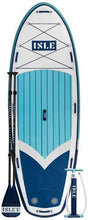 Load image into Gallery viewer, ISLE Megalodon Inflatable Stand Up Paddle Board & iSUP Bundle Accessory Pack — Up to 1,050 lbs Capacity — Durable, Lightweight with Stable Stance — 15' L x 56" W x 8" Thick