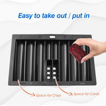 Load image into Gallery viewer, GSE Casino Poker Table Plastic Chip Trays, Las Vegas Style Dealer Table Chips Tray, Holds 300 Chips & 2 Playing Cards