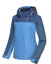 Load image into Gallery viewer, Little Donkey Andy Women¡¯s Waterproof Rain Jacket Lightweight Outdoor Windbreaker Rain Coat Shell for Hiking, Travel Deep Blue/Aqua XL