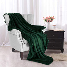 Load image into Gallery viewer, Exclusivo Mezcla Large Flannel Velvet Plush Throw Blanket - 50" x 70" (Forest Green)