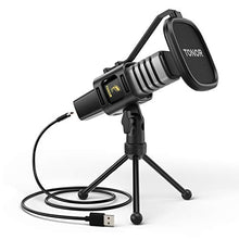 Load image into Gallery viewer, USB Microphone, TONOR Cardioid Condenser Computer PC Mic with Tripod Stand, Pop Filter, Shock Mount for Gaming, Streaming, Podcasting, YouTube, Voice Over, Twitch, Compatible with Laptop Desktop, TC30