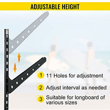 Load image into Gallery viewer, VEVOR Surfboard Rack, 2 Tiers Wakeboard Rack, 50lbs Capacity Surfboard Rack for Wall, Surfboard Wall Mount Holds 2 Boards, Adjustable Surfboard Wall Rack w/Steel Structure, Horizontal Surfboard Stand