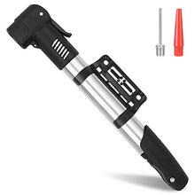 Load image into Gallery viewer, Mini Bike Pump Bicycle Tire Frame Pump 120 PSI High Pressure Portable Bicycle Air Pump Fits Presta & Schrader Floor Bike Tyre Pump for Road Mountain BMX Bikes Sports Balls,Inflatables Items(Silver)