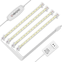 Load image into Gallery viewer, LED Plant Grow Light Strips Full Spectrum Grow Lights for Indoor Plants with Auto On/ Off 3/6/12H Timer, 5 Dimmable Levels 192 LEDs Sunlike Grow Lamp for Hydroponics Succulent, 4 Pack