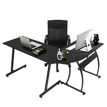 Load image into Gallery viewer, GreenForest L-Shaped Corner Desk 58.1'',Computer Gaming Desk PC Table,Home Office Writing Workstation 3-Piece,Black