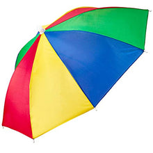 Load image into Gallery viewer, Bedwina Umbrella Hat (Pack of 4) - 20 Inch, Hands Free, Funny Rainbow Colorful Beach Party Hats, Adjustable Size Fits All Ages, Kids, Men & Women