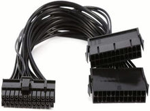 Load image into Gallery viewer, Adaptermvp Dual PSU Power Supply Extension Cable for ATX Motherboard,Full Copper 24pin Chassis Power Start line,24 pin to 24(20+4) pin,1ft/30cm