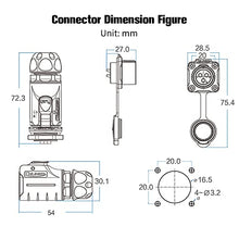 Load image into Gallery viewer, 3 Pin Connector, Waterproof Wire Connectors, Aviation Cable Connector for Industrial, Power, Car, and Other Indoor/Outdoor Electrical Connector(2Pcs, Solder, Metal+Plastic Male Female Plug Socket)