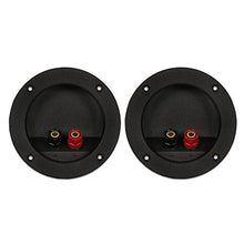 Load image into Gallery viewer, Goldwood Sound Speaker Box Terminal Cups 2 Round Power Speaker Terminal Plates Black (RGT-4025-2)