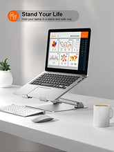 Load image into Gallery viewer, Adjustable Laptop Stand For Desk, Ergonomic Portable Computer Stand Aluminum Laptop Holder with Heat-Vent to Elevate Laptop, MacBook, Air, Pro, Dell XPS, Samsung, 11-17" All Laptop Stand Holder
