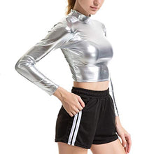 Load image into Gallery viewer, Radish Stars Women's Sexy Crop Tank Tops Sleeveless Longsleeve Club Cami Tube Top Tees Bikinis Silver