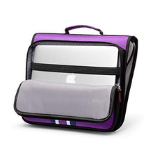 Load image into Gallery viewer, 2-Inch 3 Rings Zipper Binder, Holds 15-Inch Laptop/Tablet, Handle and Shoulder Strap Included, Violet