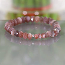 Load image into Gallery viewer, NirvanaIN Mocha Moonstone bracelet, gemstone beads bracelet chocolate moonstone bracelet gift for her Brown beaded bracelet