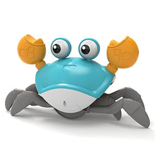 Load image into Gallery viewer, Adebena Sensing Crawling Crab, Tummy Time Baby Toys with Music Sounds & Lights, Fun Early Development Walking Dancing Crab Toy, Infant Birthday Gifts for Babies Boys Girls Toddlers, USB Rechargeable