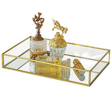 Load image into Gallery viewer, Cq acrylic Decorative Tray,Gold Mirror Tray for Jewelry,Jewelry Tray Storage Organizer Makeup Tray for Vanity, Dresser,Pack of 1