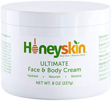 Load image into Gallery viewer, Face and Body Moisturizer Cream - Facial Skin Care - Dry Skin, Cracked Hands, Rosacea Eczema Psoriasis Rashes Itchiness Redness - With Natural Aloe and Manuka Honey - Anti Aging - Anti Wrinkle (8 oz)