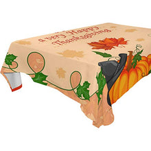 Load image into Gallery viewer, ALAZA Harvest Festival Happy Thanksgiving Day Thanksgiving Tablecloth,Washable Tablecloth,60 x 90 Inch Oblong/Rectangle Tablecloth for Family Dinner,Indoor or Outdoor Parties Etc