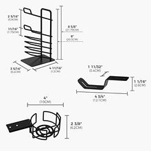 Load image into Gallery viewer, EUREKA ERGONOMIC Metal Gaming Accessories Bundle: Cup Holder, Headset Hook & Controller Game Rack (S, Black)