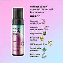 Load image into Gallery viewer, b.tan Self Tanner | Disco Candy Tan Self Tanning Mousse - Fast, Dark Self Tan That Parties as Hard as You, Candy-Scented, Sweat-Proof & Transfer Resistant, Vegan, Cruelty + Paraben Free, 6.7 fl oz