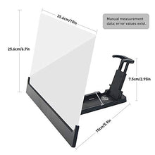 Load image into Gallery viewer, Phone Amplifier - 12'' 3D HD Phone Amplifier Screen, Phone Screen Magnifier Projector with Foldable Holder Stand for iPhone and Android Smartphones, Phone Screen Enlarger for Videos,Movies and Gaming