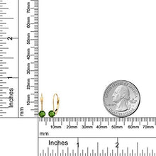Load image into Gallery viewer, Gem Stone King 0.50 Ct Round Green Tourmaline 14K Yellow Gold Earrings