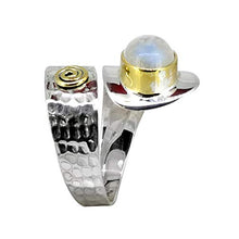 Load image into Gallery viewer, YoTreasure Rainbow Moonstone Solid 925 Sterling Silver Brass Ring