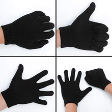 Load image into Gallery viewer, Cooraby 12 Pairs Winter Magic Gloves Stretchy Warm Knit Gloves with Mesh Storage Bag for Men or Women (Black, Length 7.5 inches)