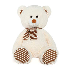 Load image into Gallery viewer, Muiteiur Giant Teddy Bear Cute White Teddy Bear Stuffed Animal Super Soft Scarf Teddy Bear Gifts for Girlfriend Kids, 29.5 Inches