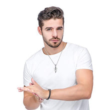 Load image into Gallery viewer, Jstyle Stainless Steel Pendant Necklace for Mens Boys Cool Spearpoint Arrowhead Pendant Chain Necklace Set Black & Silver Tone