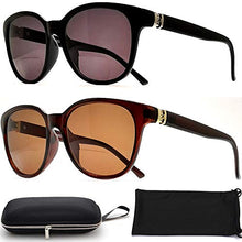 Load image into Gallery viewer, 2 Pair Bifocal Sunglasses Reading Glasses for Women Fashion Designer Cateyes (2 PACK (Black & Brown), 2.50)