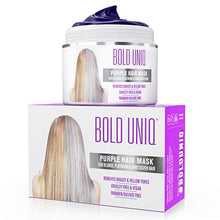 Load image into Gallery viewer, Purple Hair Mask for Blonde, Platinum & Silver Hair - Banish Yellow Hues: Blue Masque to Reduce Brassiness & Condition Dry Damaged Hair - Sulfate Free Toner
