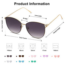 Load image into Gallery viewer, SOJOS Mirrored Flat Lens Fashion Sunglasses for Women SJ1085 with Gold Frame/Gradient Grey Lens