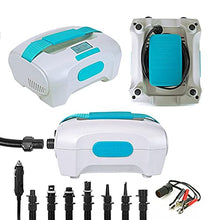 Load image into Gallery viewer, NIXY SUP Pump, Electric Air Pump for Inflatable Stand Up Paddle Boards 1 to 20PSI High Pressure, 12V Dual Stage & Auto-Off Function - 7 Nozzles Great for Inflatable SUP, Kayaks, Boats & Rafts